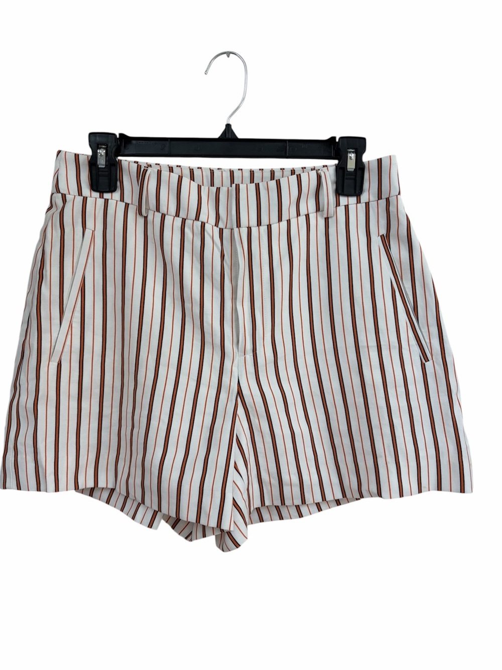 Nine West Striped Women’s Shorts - White with Brown Stripes